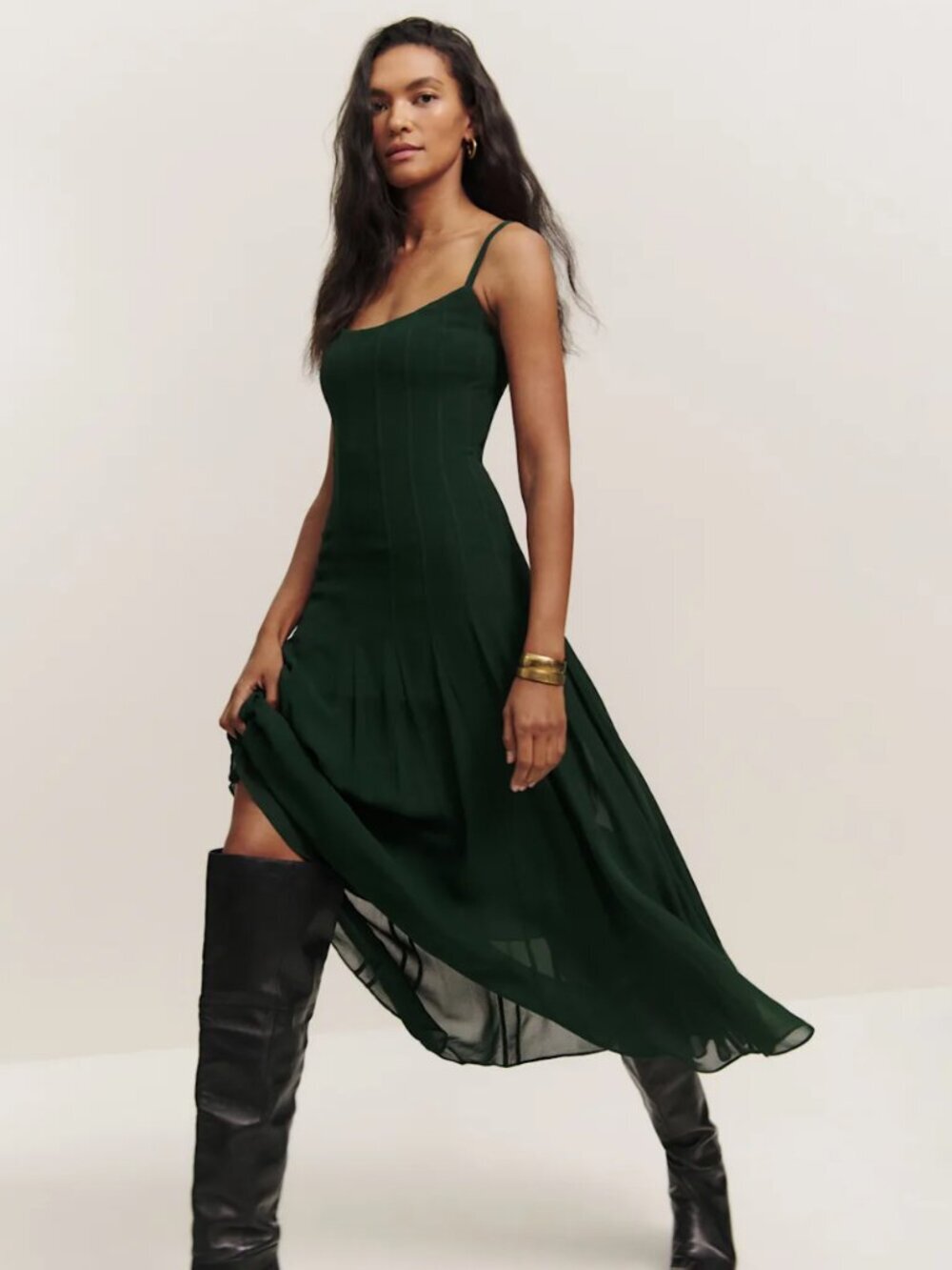 Reformation Katalina Dress Green - Size 0